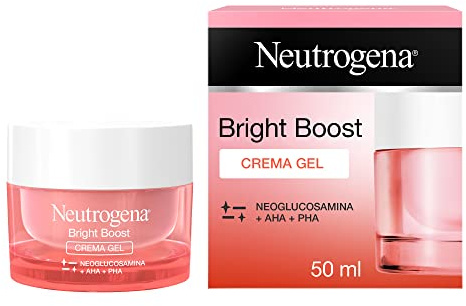 Neutrogena Bright Boost Gel Crema (1x50 ml), crema facial con neoglucosamina + AHA + PHA, para una rutina de cuidado facial antiedad, adecuada para cara y cuello