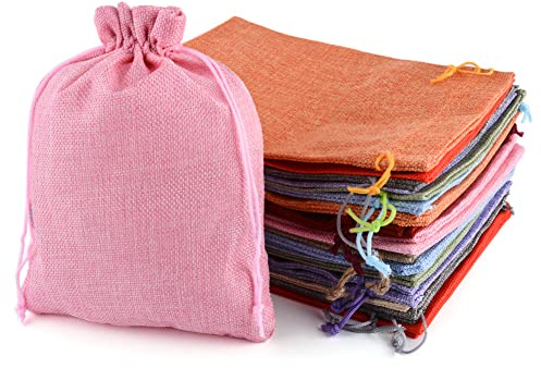 CLTPY 25 stycken jutepåsar med dragsko, jutepåse 15 x 20 cm bomullspåsar tygpåsar för adventskalender, presentpåsar för bröllop, souvenir, jul