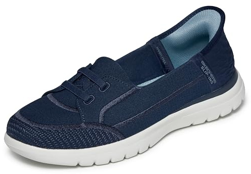 Skechers Women's Slip-ins: On-The-Go Flex - Top Notch Loafer Flat, Navy, 8