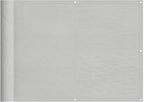 vidaXL Balkon Sichtschutz, Balkonbespannung mit Aluminium-Ösen, Balkonverkleidung Wasserfest, Balkonabdeckung Windschutz, Hellgrau 75x800cm 100% Polyester-Oxford