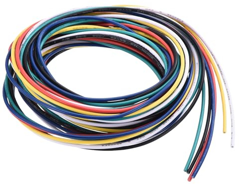 QUARKZMAN 22 Calibre PVC Cable de Conexión Flexible 1.5m 22AWG Alambre Eléctrico Flexible UL1007 de Cobre Estañado 6 Colores 1.5mm Diámetro para Aviones Modelo Conexiones Internas