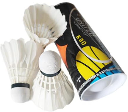 Renchey 3 Volant Badminton Plume Badminton en Plumes de Canard, Volant Badminton Hybride Naturel, Balles de Badminton en Intérieur et en Extérieur