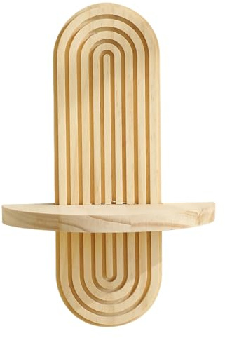 Estante flotante de madera con forma de arco iris para colgar en la pared del siglo medio, decoración para dormitorio y guardería