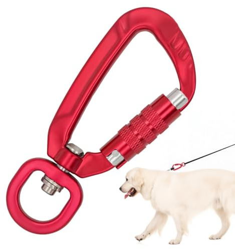 Gevär - 3,6 tum luftfartsskydd i aluminium | 4kN swivel krok för camping hund bly hammock nyckelring sökning