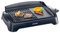 Cloer 656 Barbecue Elettrico, Grill da Tavolo con paraspruzzi, Ampia Superficie di Cottura 43 x 30,5 cm, Rivestimento Antiaderente, 2000 Watt, Nero