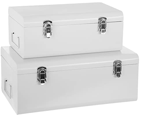 Atmosphera - Juego de 2 baúles Infantiles - Blanco - Metal