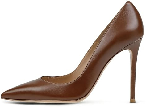 EDEFS - Escarpins Femme - Sexy High Heel Shoe - Stiletto Marron Escarpin - Chaussures Talons Aiguilles 10 cm - Taille 37