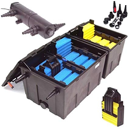 Filtre de bassin 90 000 l + filtre de lumière UVC 24 W pour étang à carpes koï