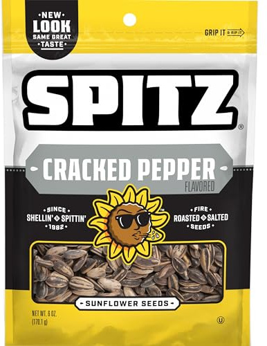 Spitz Sunflower Seeds, Cracked Pepper, 6 Ounce (Pack of 9)
