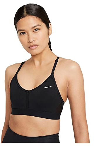 NIKE Top W NK DF Indy V Neck Bra CZ4456 010 Negro