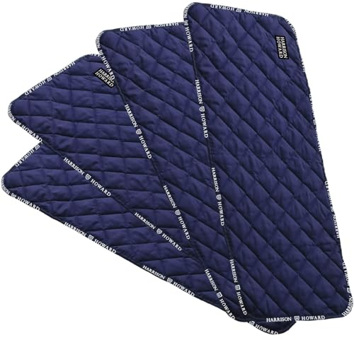 Harrison Howard Lot de 4 bandages de jambe matelassés pour cheval Bleu marine