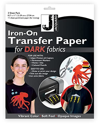 Jacquard Iron On Transfer Paper for Dark Fabrics 3pk