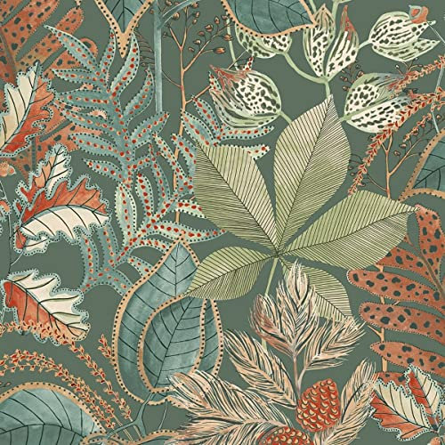 Belgravia Decor Eden Leaf Botanical Wallpaper Green/Multi 3781