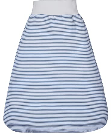 Lictin Baby Schlupfsack 0.5 TOG mit elastischem Bund, Schlafsack aus Baumwolle, Strampelsack Sommer , Baby 6-12 Monate, Blau gestreift