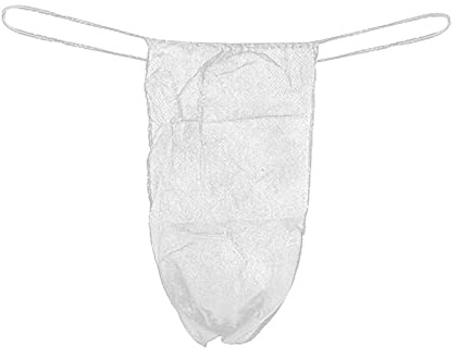 50Pcs Tan Disposable G-Strings, T-Back Women Spa T Thong Underwear Tanning Wraps, Disposable Underwear, Disposable Knickers for Sun Bed Spray Tan Waxing Treatment (White)