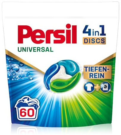Persil Universal 4in1 DISCS (60 Waschladungen), Universal Waschmittel mit Tiefenrein Technologie, Vollwaschmittel für reine Wäsche und hygienische Frische für die Maschine