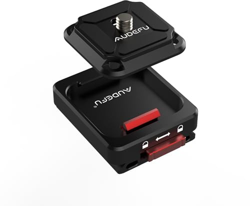 Audefu Plaque universelle à dégagement rapide pour appareil photo avec plaque QR pour sangle d'épaule, adaptateur de montage pour trépied, vis de 6,35 mm à 9,5 mm, compatible avec appareil photo