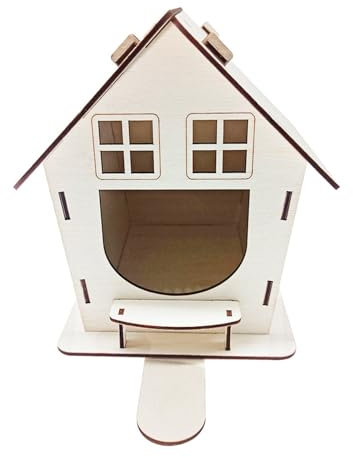 JYJLLM Kids Paint Your Own Wild Bird Nest Box, House for Garden, Nesting Box, Wooden Table - Suitable for Many Different Species (Smiling Face Style)