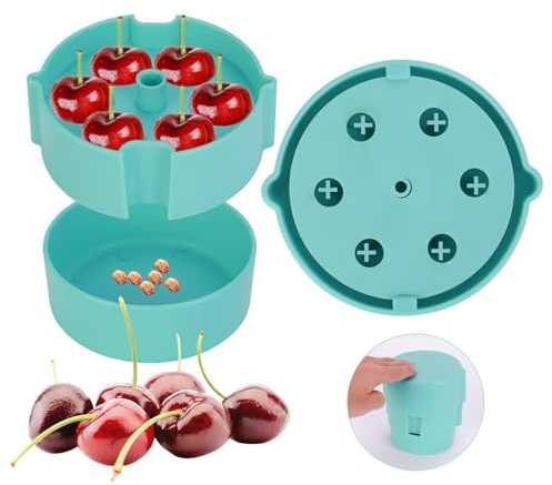 Cherry Pitter Stoner, Cherry Stone Remover, Portable Cherry Pitter Corer Tool, 6 Cherries Seed Remover, Press-Type Bayberry Pitter Removal Tools, Cherry Pip Remover Machine, Kitchen Gadgets
