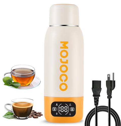 Mojoco Portable Travel Kettle - 20oz Double Wall Vacuum Insulated Stainless Steel Kettle for Coffee, Tea - Leak Proof Portable Small Water Boiler for RV, Camping