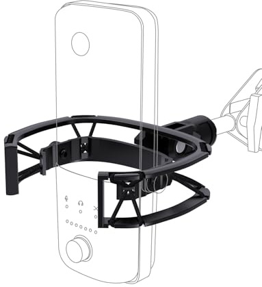 Wave Shouck Mount [Custom Built for Elgato Wave:3/1], Anti-Vibration Suspension Elastic Shock Mount Holder Clip Mic Mount Stand with 3/8 or 1/4 Screw Adapter Compatible with Wave:3/1 Microphone