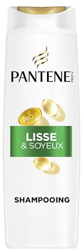Pantene Pro-V Lisse & Soyeux Shampoing 250ml Pour Cheveux Frisés et Ternes, Nettoie en Douceur et Protège les Ponts Capillaires, Sans Silicones, Huiles Minérales, Colorants, Active Nutri-Plex