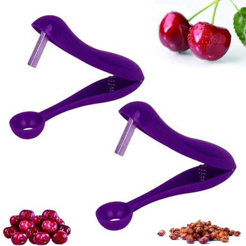 2PCS Cherry Pitter, Cherry Stoner Remover UK, Cherry Stoner, Cherry Pip Remover, Dates pitting Device, Cherry Pitter Fruit Tool with Pitting Device for Hawthorn Cherrystone Plum