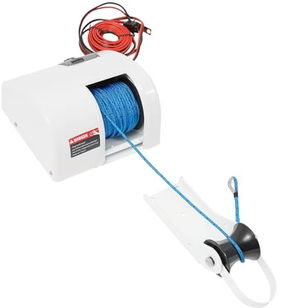 Duoruameng Guindeau électrique pour bateau, 12 V eau salée - Treuil avec télécommande - Pour ancre jusqu'à 11 kg
