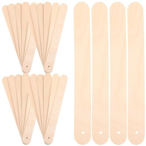 HOMSFOU Palitos de Madera para Helados 150x18mm, 50 Unidades, Palos Anchos Lisos para Manualidades y Helados Caseros, Herramienta Multiusos para Cocina y Bricolaje