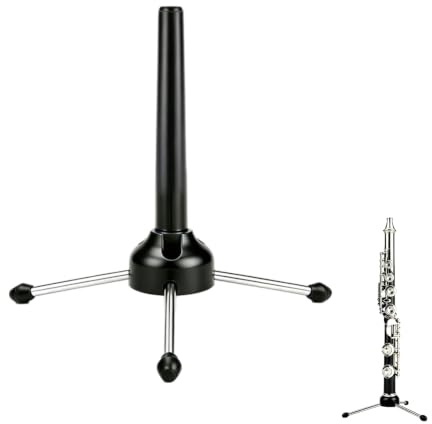 ikBrtaiay 1 flauto traverso, supporto per tromba, clarinetto, triplo piede per flauto, oboe, supporto per strumenti a fiato, pieghevole, stabile