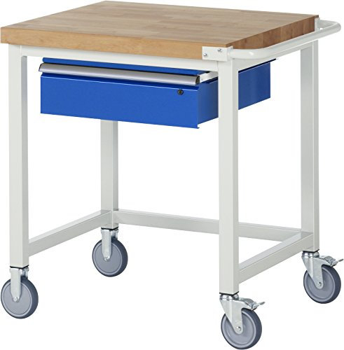 Rau 05 8001A1-077B4S.11 Fahrbare Werkbank Serie 8000, Lichtgrau/Enzianblau