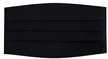 S.H. Churchill & Co. Herren Kummerbund aus Satin, verstellbar, Schwarz, Schwarz, Einheitsgröße