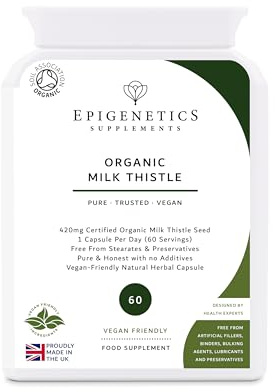 Organic Milk Thistle 440mg | Natural Silybum Marianum Seed Herb Supplement | 60 Vegan Friendly Capsules UK Made | 1 Capsule Daily (2 Month Supply)