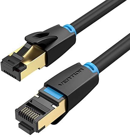 VENTION Cable Ethernet Cat 8 Cable Ethernet/Cable de red 40Gbps 2000MHz Cable Internet(Conector RJ45) Cable Lan Compatible con PS5, PS4 Xbox X/S (1m)