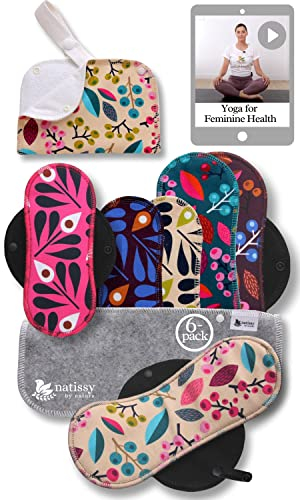 Waschbare Binden bio Baumwolle; 6-Pack + Tasche (Größe S+M) MINI Stoffbinden MADE IN EU; wiederverwendbare Binden Waschbar; Waschbare Stoffbinden für Menstruation; Baumwollbinden Damenbinden waschbar