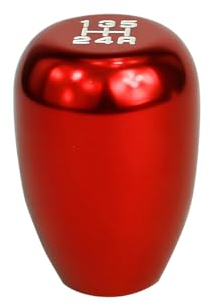 JNNJ Pomello del cambio manuale a 5 marce, con 3 adattatori, universale, in alluminio, colore rosso