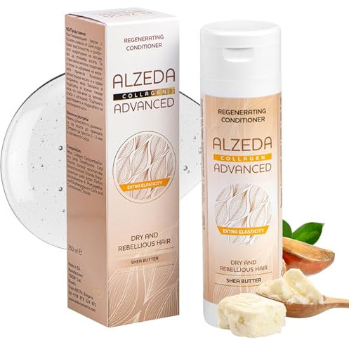 ALZEDA Acondicionador Regenerador Advanced 250 ml – Con colágeno y manteca de karité – Hidratación profunda y suavidad – Para cabello dañado, seco y opaco