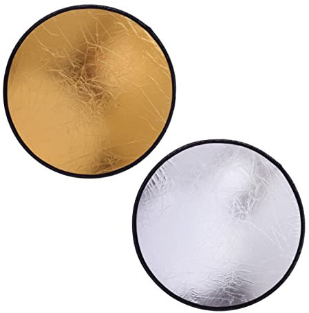 SWOOMEY 2pcs Photography Reflector Lightweight Gold Silver Disc for Studio and Outdoor Photography Essential Prop for Travel