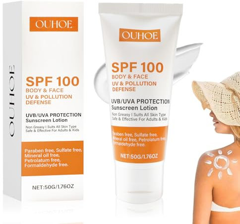Crème Solaire Protection SPF 100 - Lait Corps et Visage Anti-Âge avec Protection UV Apaisante
