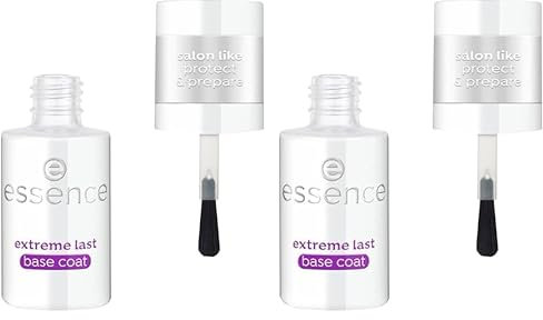 Essence Cosmetics Last Base Coat, Lunga Durata, Preparatorio, Protettivo, Naturale, Lucida, 8 ml (Confezione da 2)