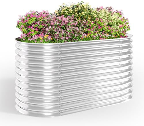 Xbro Letto per Orto Rialzato da Esterno 800L, Fioriera da Giardino in Metallo Zincato con Fondo Aperto, per Verdure, Erbe e Fiori, 160x80x80cm, Facile da Montare