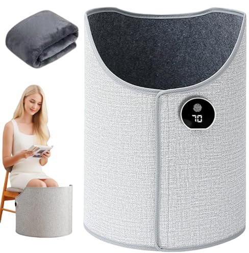 Rppiup Leg Warmer Under Desk, Folding Electric Heated Foot Warmer with Soft Blanket, 6 Temperature Levels Portable Leg Heater, 360 Degree Surround Plug in Heater for Personal Space Office Home