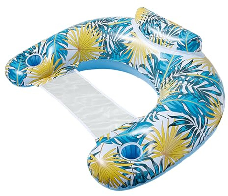 Pool Floats Chair Water Hammock - Floating Pool Chair With Drink Cup Holder - Swimming Pools Floating Lounger Chairs For Adults Summer Party Water Fun