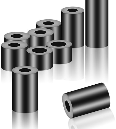 HAISHANG 50 Stück M8 Runde Distanzhülsen Abstandshalter Nylon Unterlegscheiben, Kunststoff Distanzhülse, ABS Gummi Isolierung Beilagscheiben 14x8 mm Schwarz für M8 Schrauben