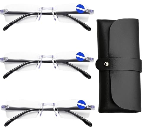 QyizuiPcn 3 Stück Autozoom Lesebrille für Herren & Damen, Intelligente Gleitsichtbrille mit automatischer Fokusanpassung, Gleitsichtbrille Smart Glasses,Anti Blaulicht Brille für Klares Sehen