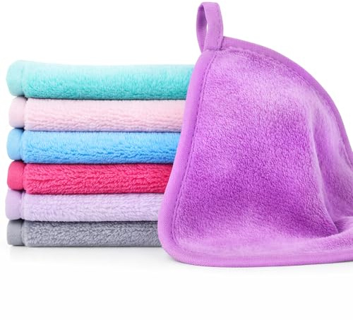 7PCS Makeup Remover Cloth, Makeup Eraser Cloth Cleaning Reusable Face Wash Cloths for All Skin Types Face Wash Soft Make up Towels Facial Cleansing Cloths for Women 6 X 6.3