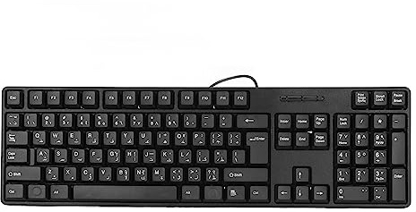 Goshyda Arabiskt Tangentbord 104 Nycklar USB-trådbunden Kontorsdator Bärbar Dator Bärbar ABS Tydliga Tecken Plug Play Universal