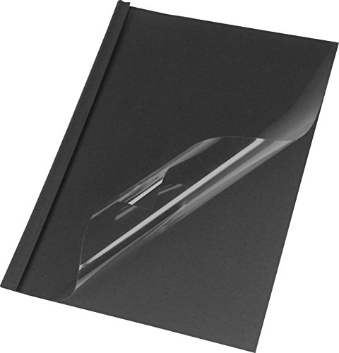 LMG LMG-BMDLM-SW-R8 Premium Thermobindemappe Lederstruktur mit matter Vorderseite, 8 mm, 50 Stück