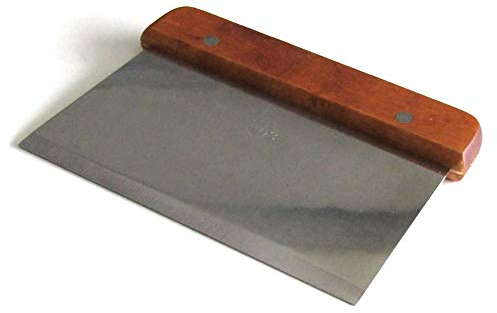 FAST WORLD SHOPPING ® Spatola In Acciaio Tagliapasta Per Pasticcieri Taglia Pasta Stecca Raschietto Con Manico In Legno
