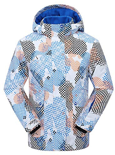 PHIBEE Big Boys' Waterproof Breathable Outdoor Warm Snowboard Ski Jacket Blue Dot 8